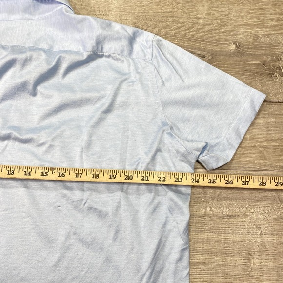 Kiton Polo Shirt Mens 46 Light Blue Solid Short Sleeve Luxury Soft Knit Casual - Picture 6 of 8